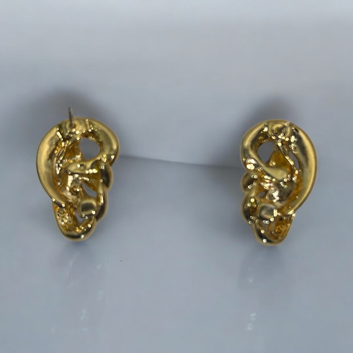 Vintage Gold-Plated Crystal Stud Earrings