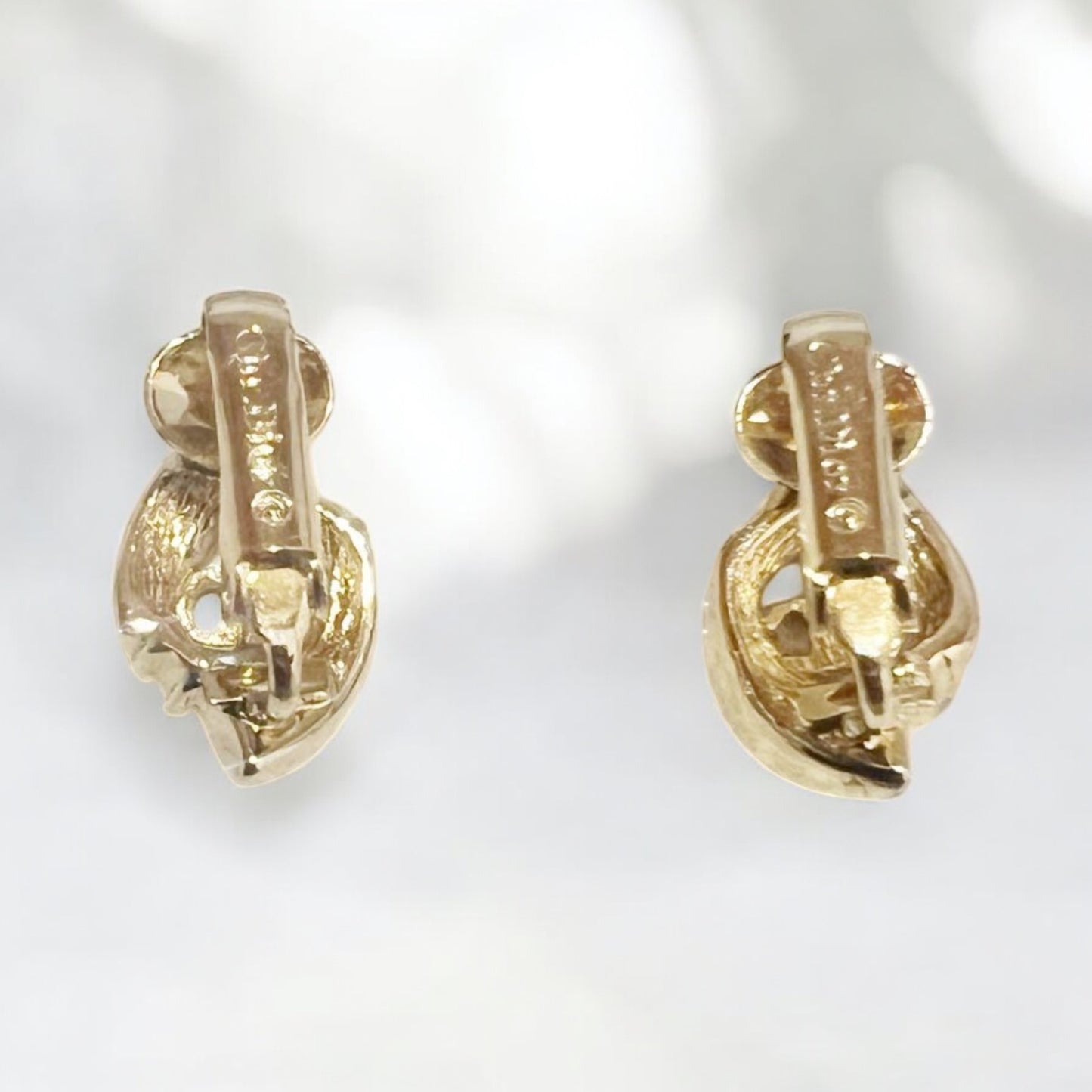 Vintage (and Rare) Dior clip on gold pleated earrings