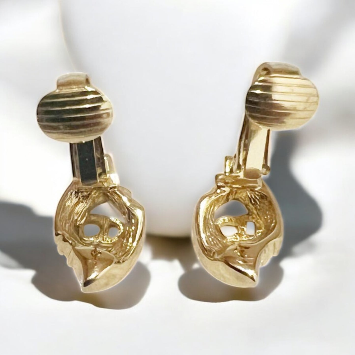 Vintage (and Rare) Dior clip on gold pleated earrings