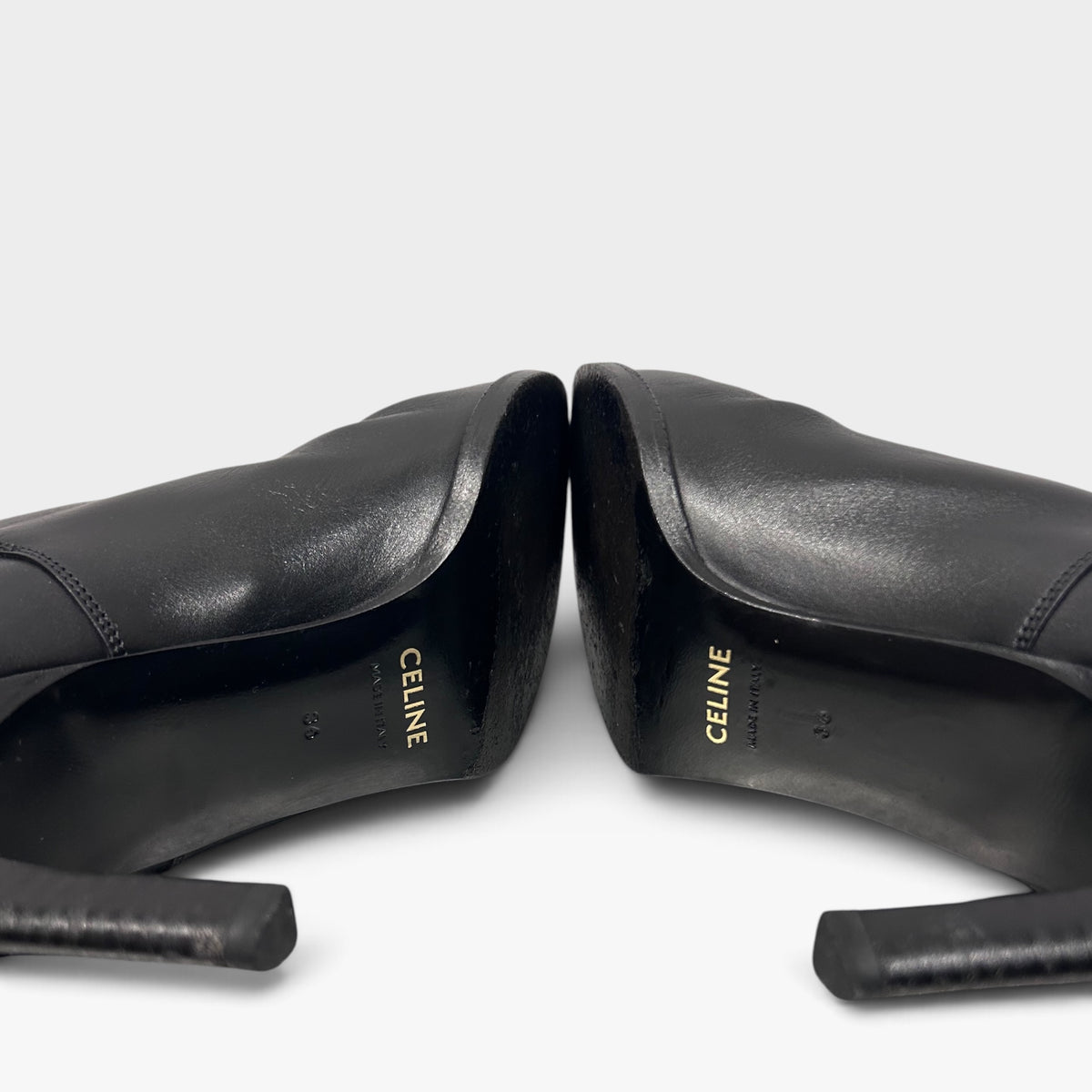 Vintage Celine Black Leather Buckled Ankle Boots | Late 1990s–Early 2000s