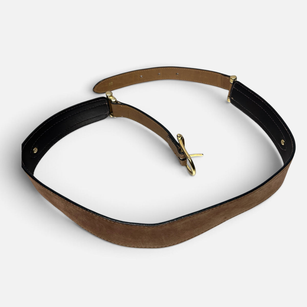 Vintage Gucci Brown Suede & Leather Belt | Vintage