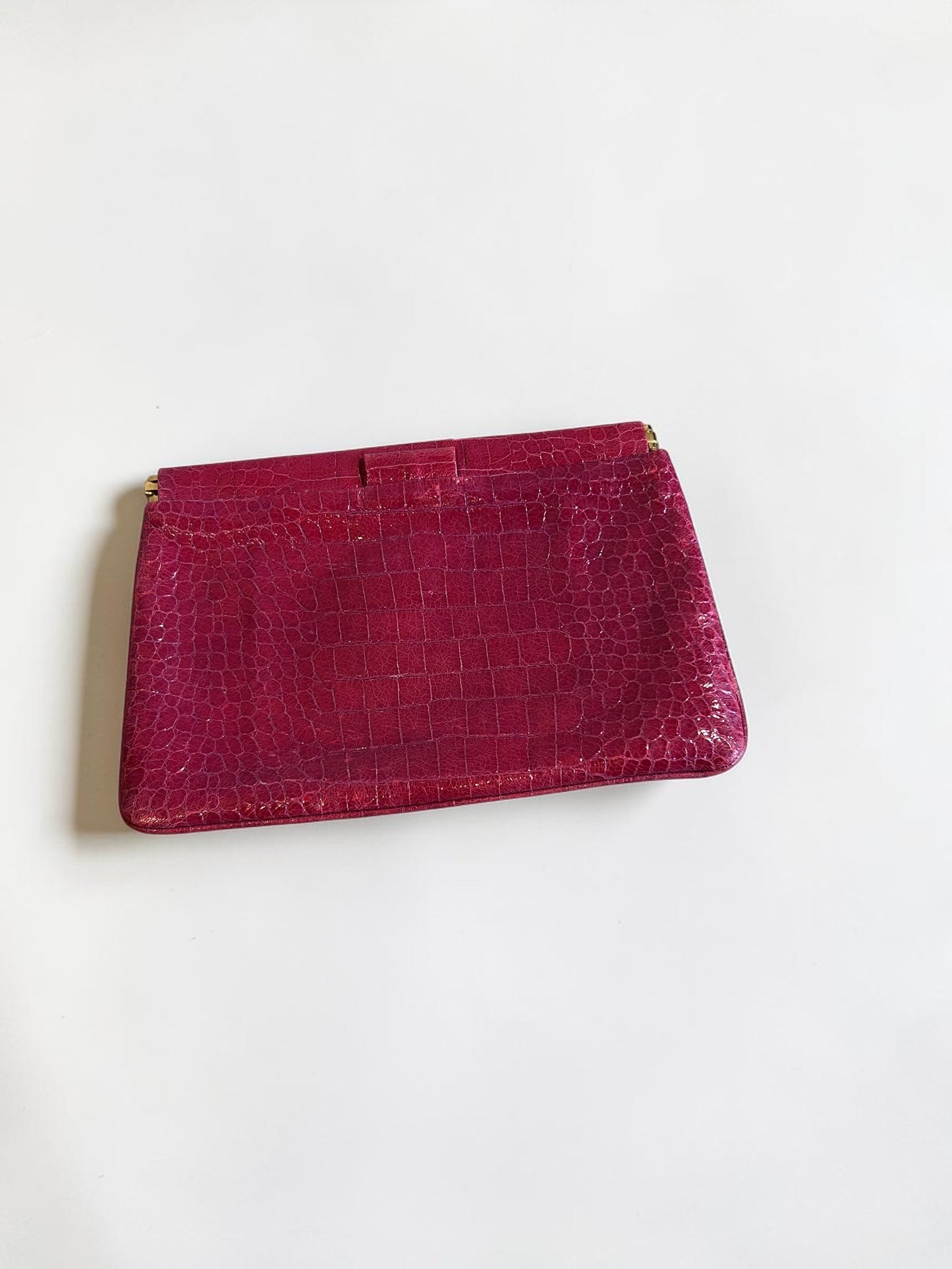 Miu Miu Croc-Embossed Leather Clutch |Early 2000s