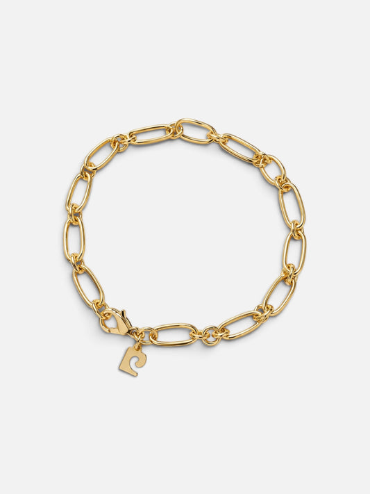 Vintage Pierre Cardin Gold-Plated Chain Bracelet with Logo Charm | 1990s