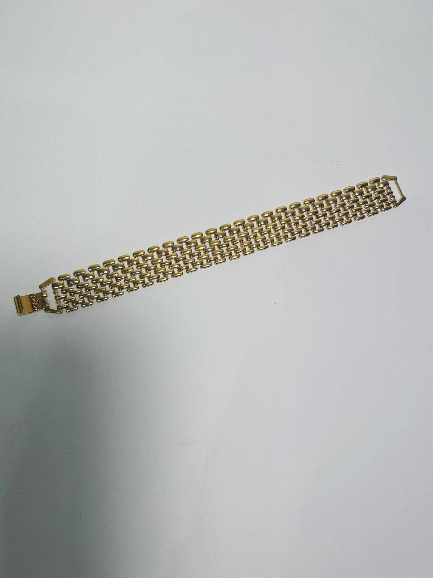 Vintage Gold Plated Wide Chain Bracelet – 1980s