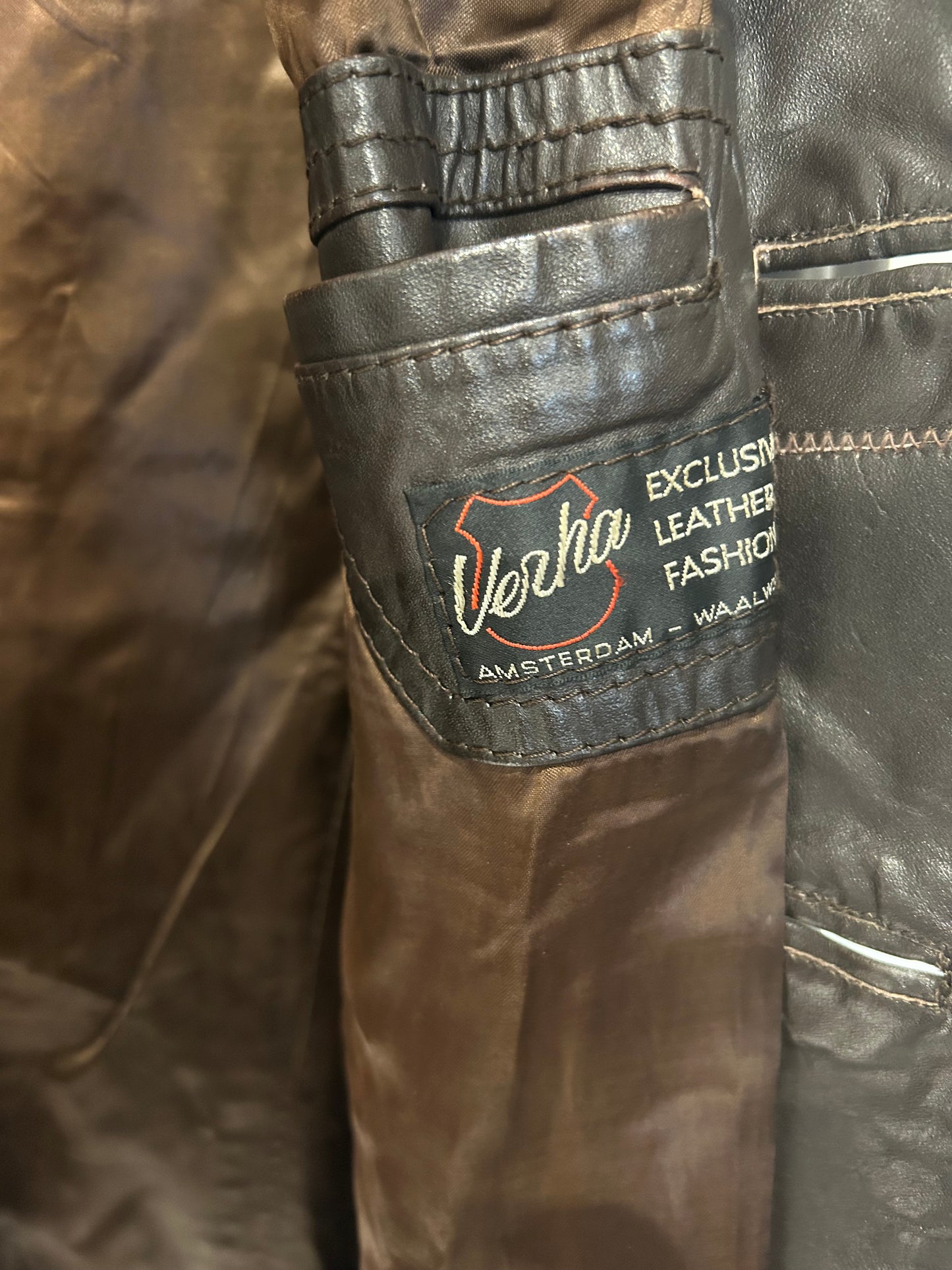 Vintage dark brown leather jacket