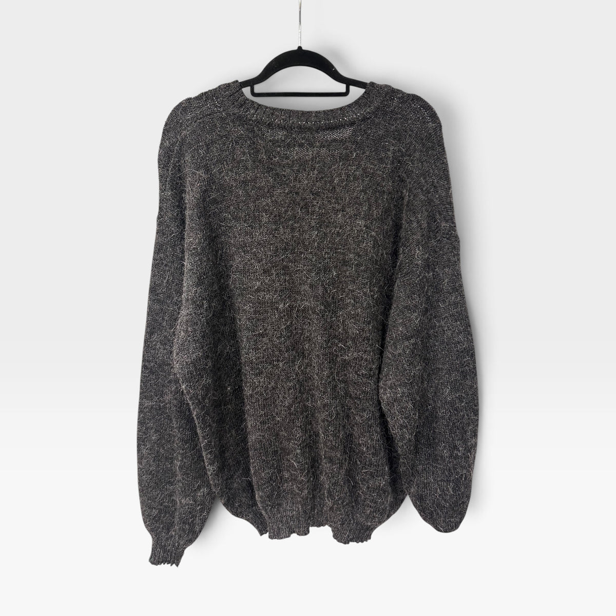 Vintage Valentino Jeans Grey Wool & Alpaca Knit Sweater | 1990s