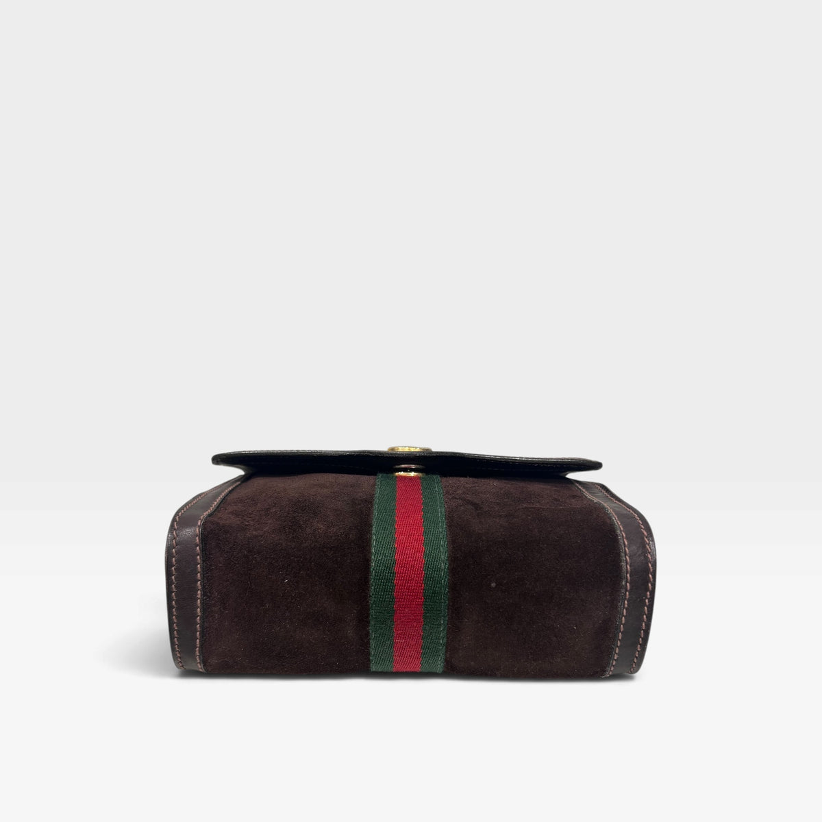 Vintage Gucci Parfums Brown Suede Clutch | Late 1970s