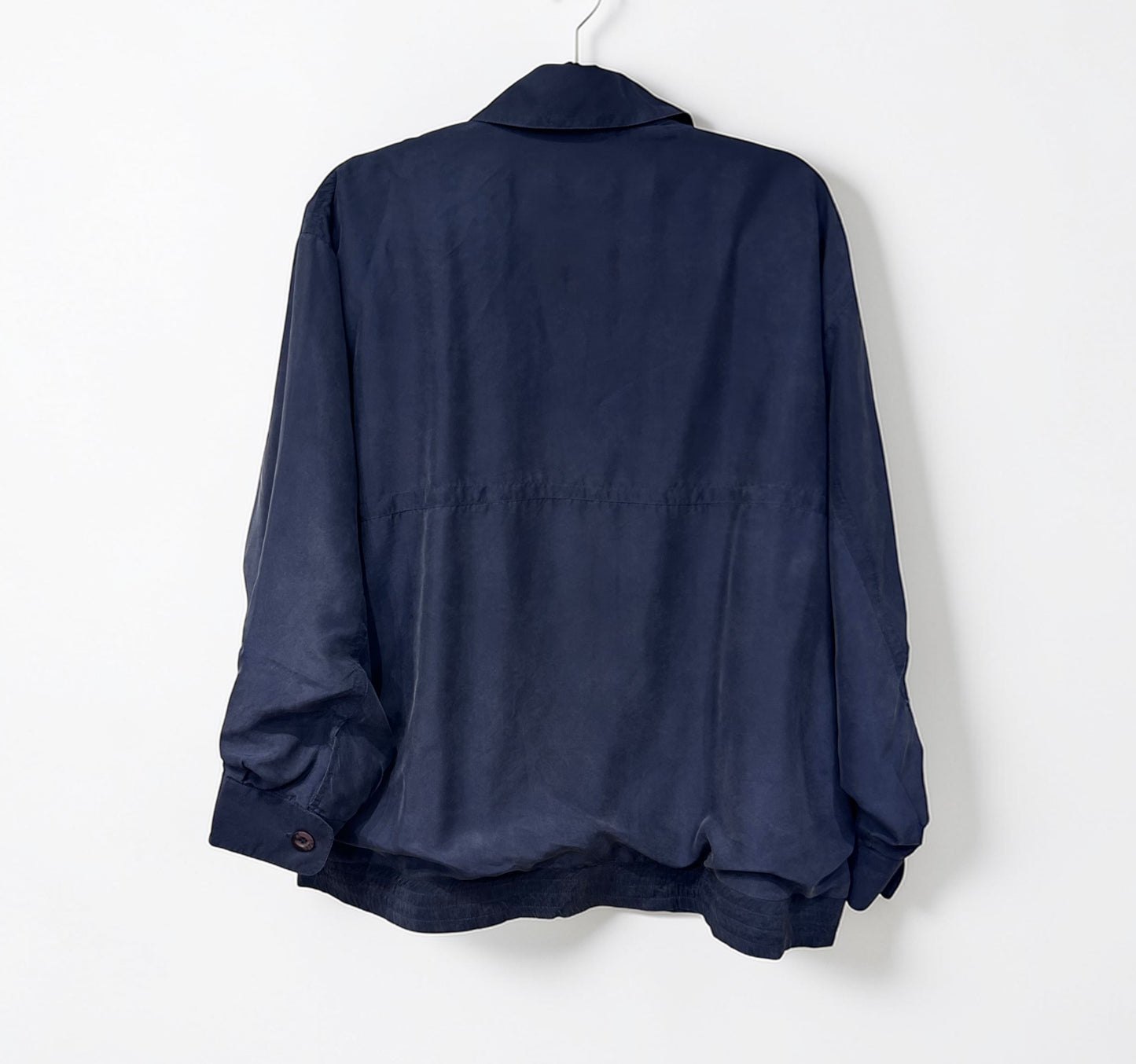 Vintage Yves Saint Laurent Navy Silk Jacket