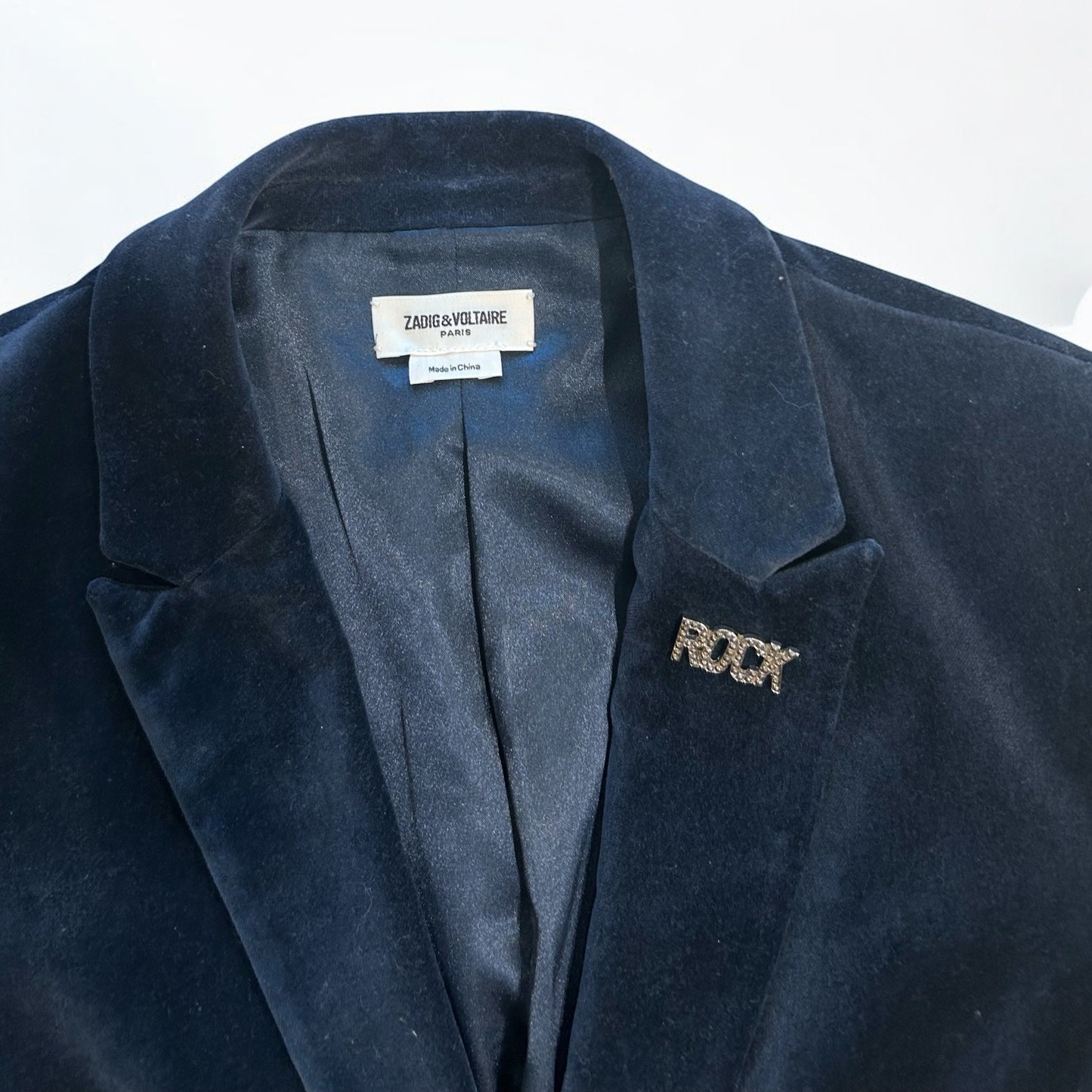 Zadig & Voltaire Navy Velvet Blazer