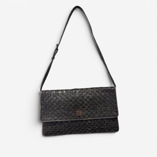 Vintage Fendi Woven Leather Shoulder Bag | Late 1980s