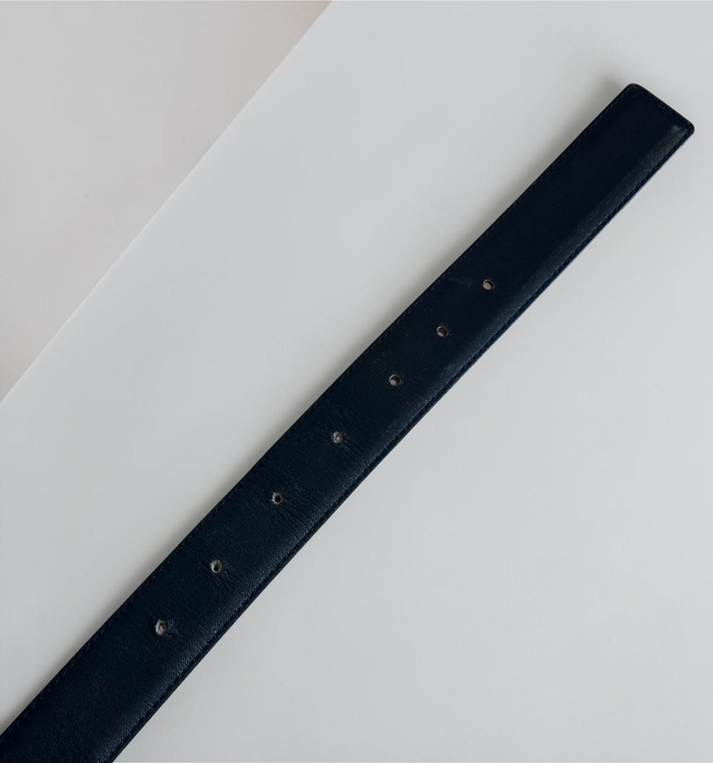 Vintage Yves Saint Laurent Reversible Leather Belt – Black & Chocolate Brown|1990s