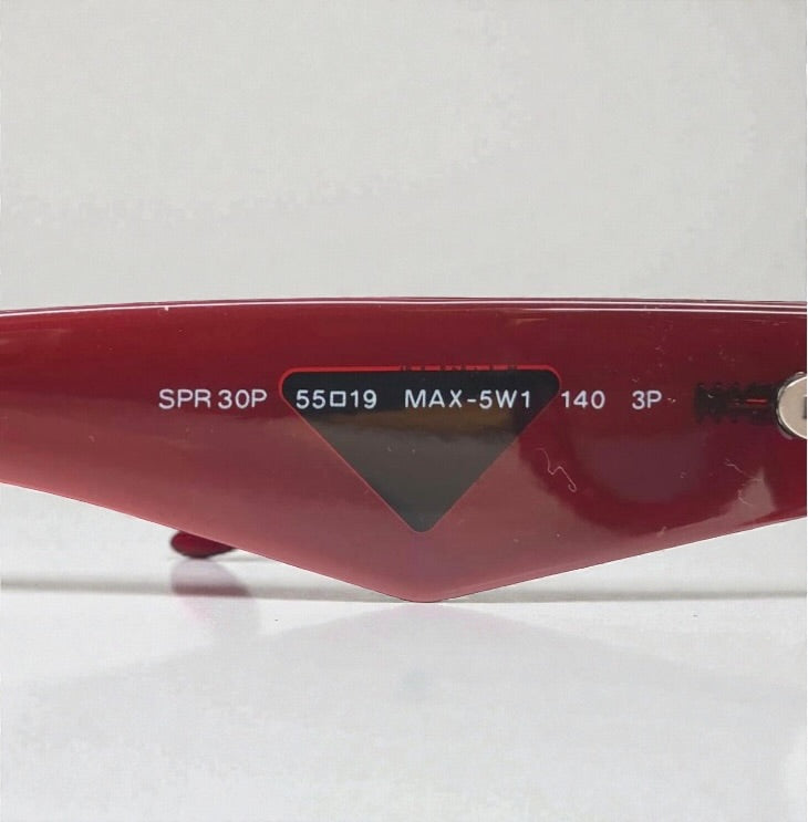 Prada Archive SPR 30P Burgundy Oval Sunglasses |Early 2000s