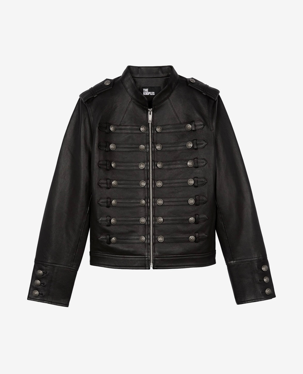 The Kooples Officer-Style Leather Jacket