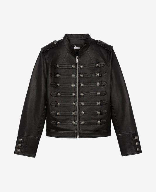 The Kooples Officer-Style Leather Jacket
