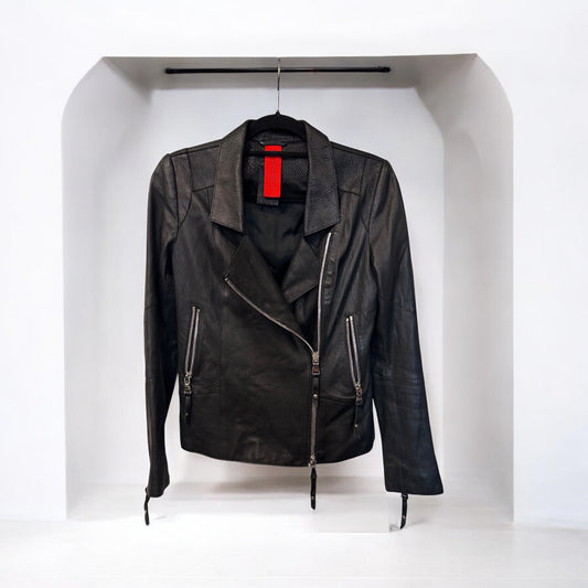 Vintage Black Leather Biker Jacket