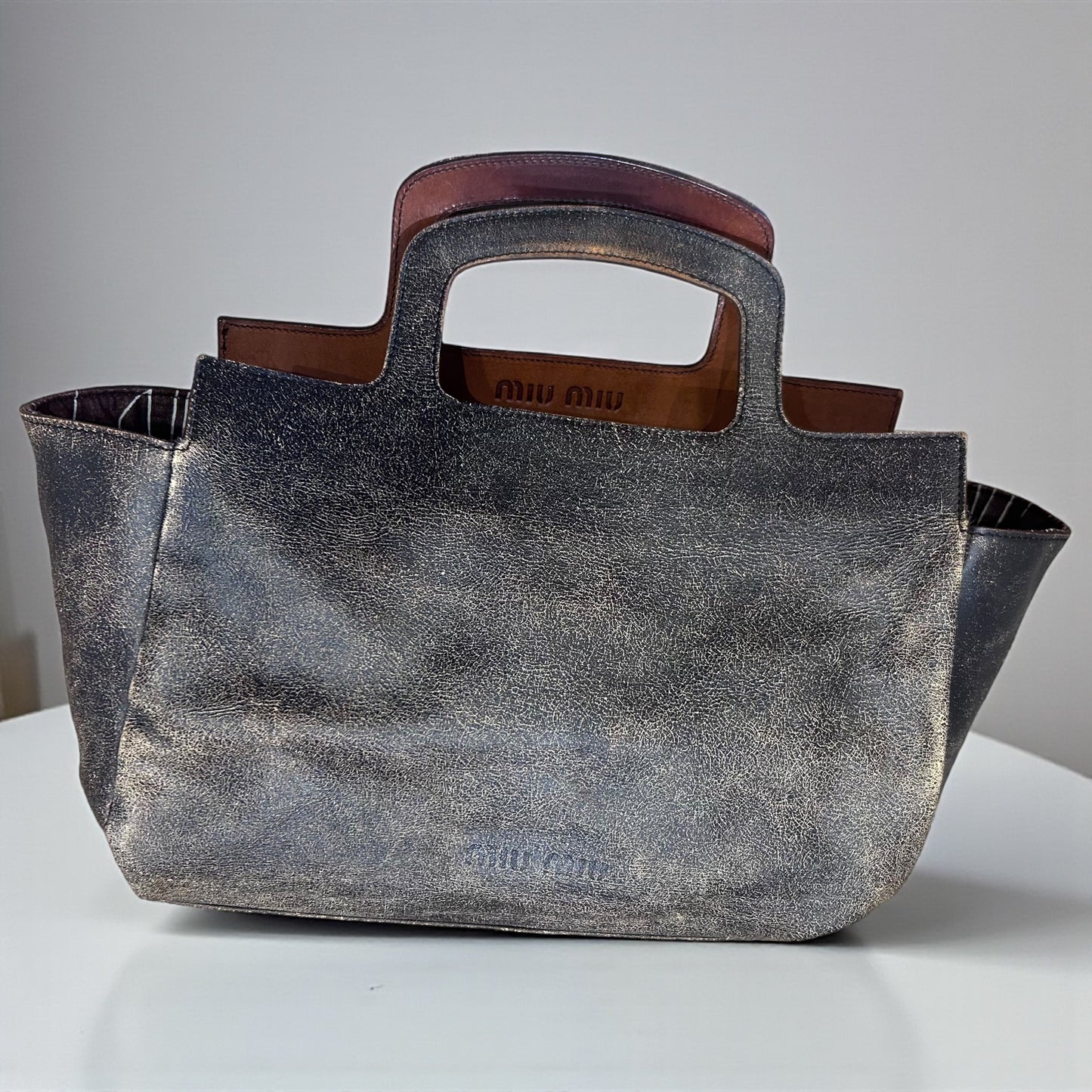 Rare Miu Miu Archive Reversible Floral & Leather Tote Bag| Early 2000s