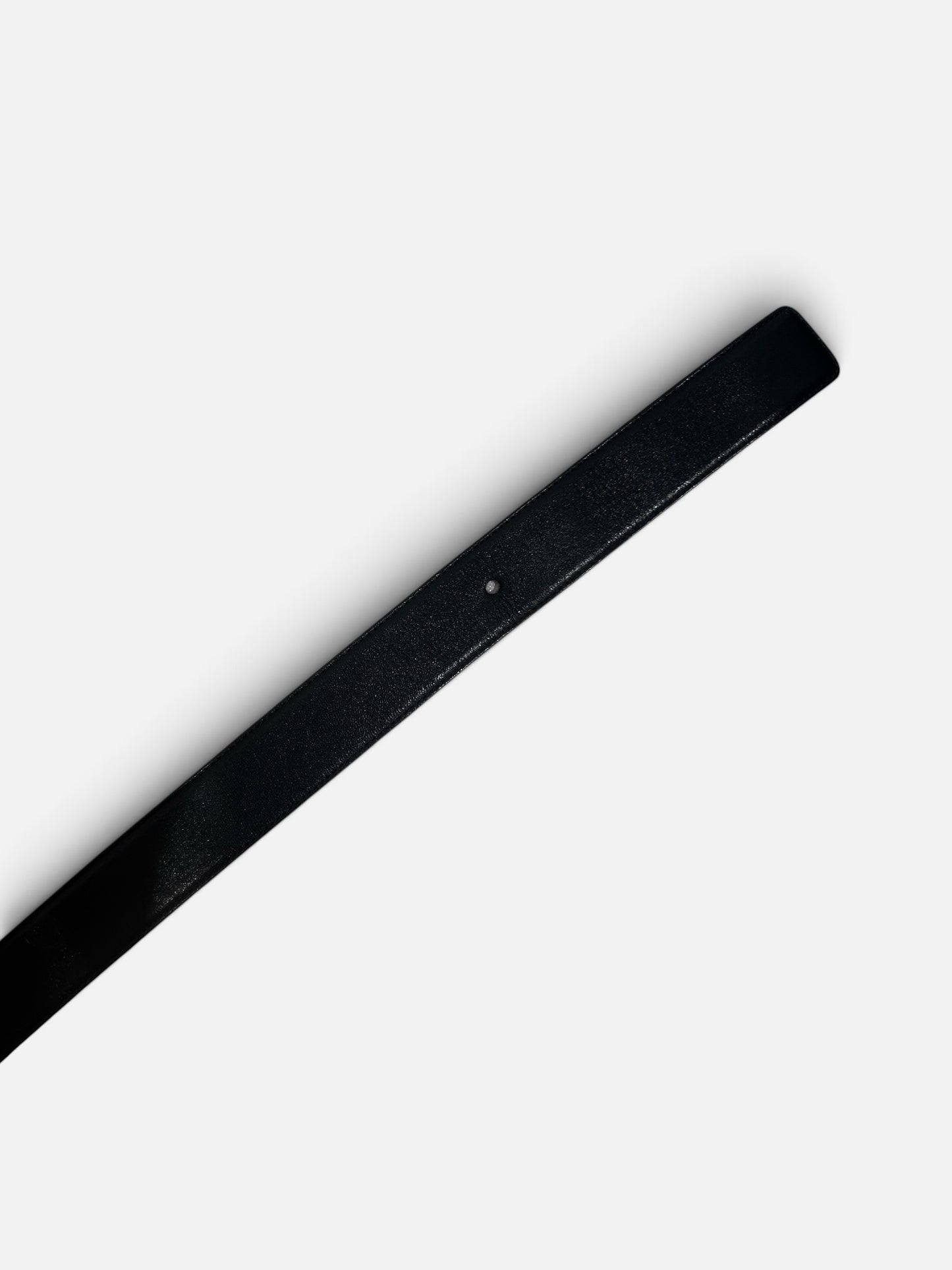 Vintage Yves Saint Laurent Black Leather Logo Belt| 1990s