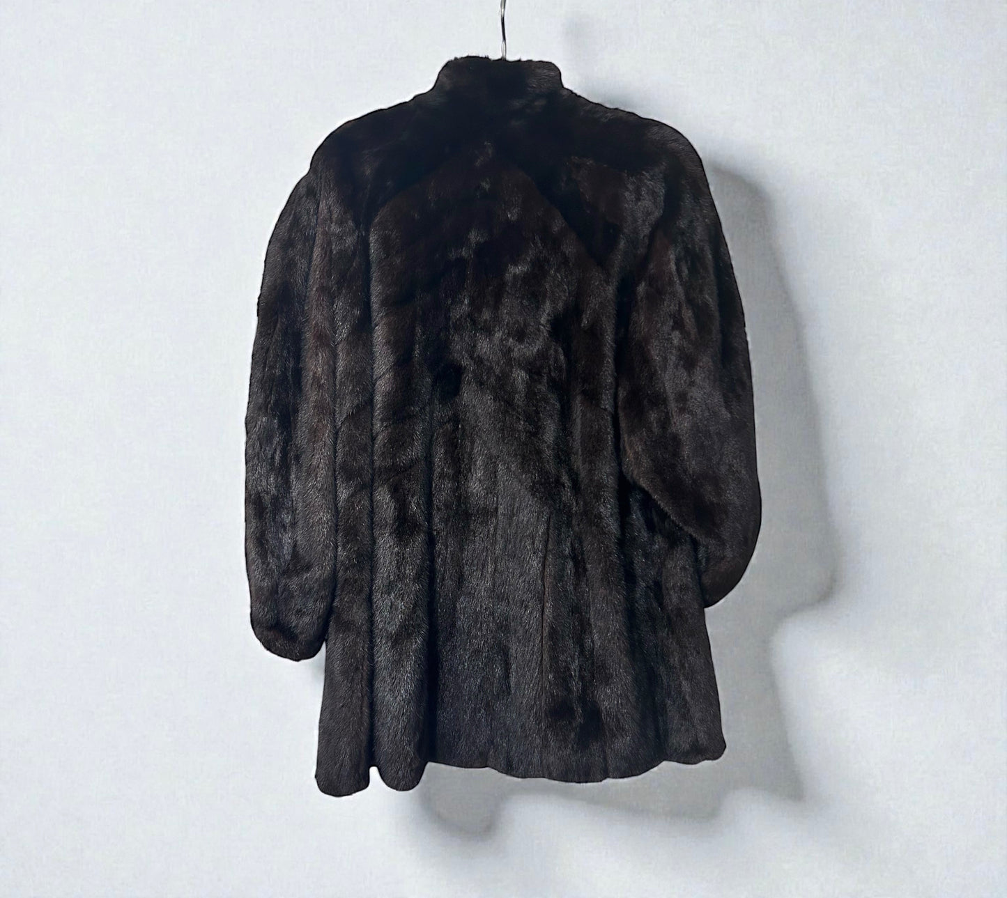 Vintage Mink Fur Coat with Statement Button