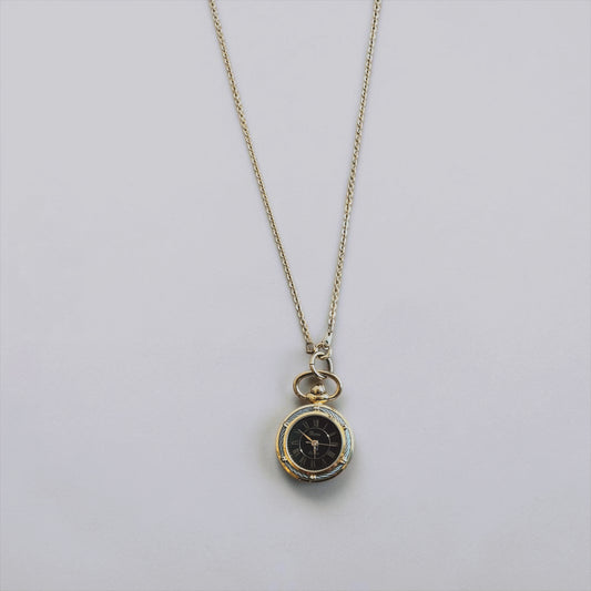 Vintage Gold Plated Pocket Watch Necklace|Late 1990s