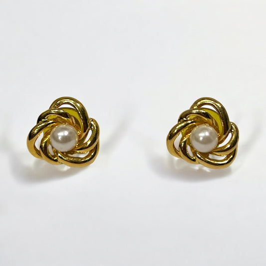 Vintage Gold-Plated Knot Earrings