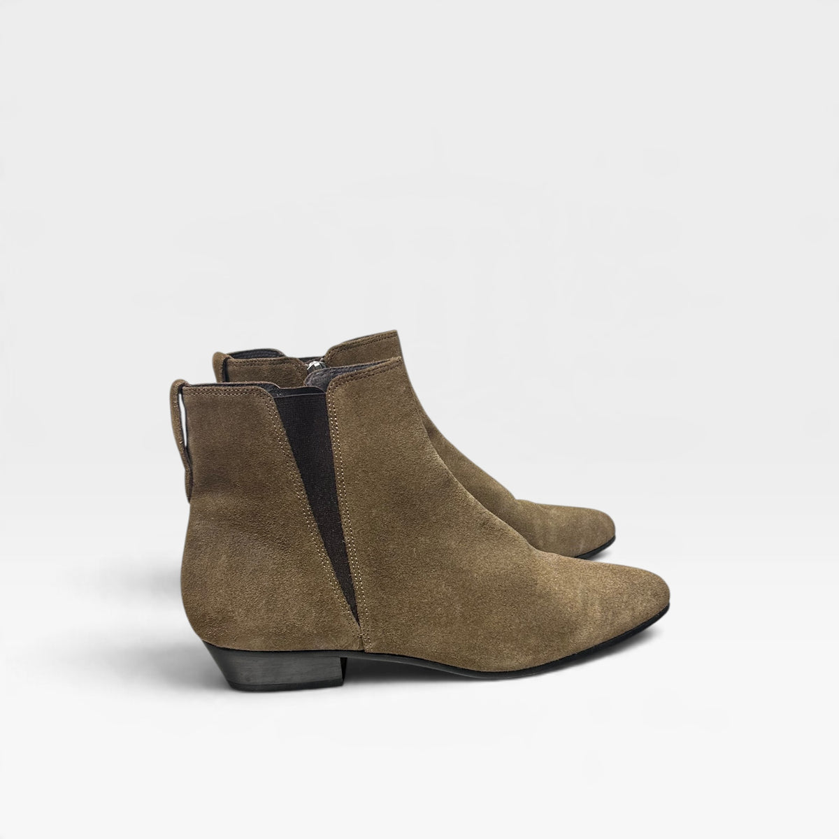 Isabel Marant Khaki Suede Ankle Boots