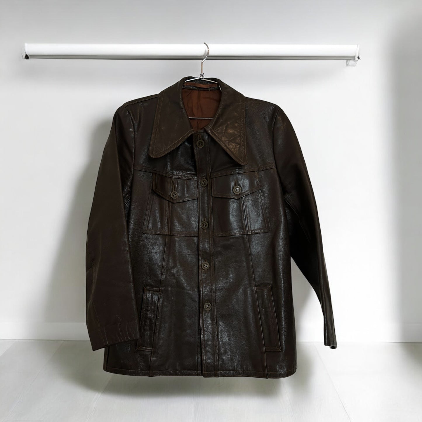 Vintage dark brown leather jacket