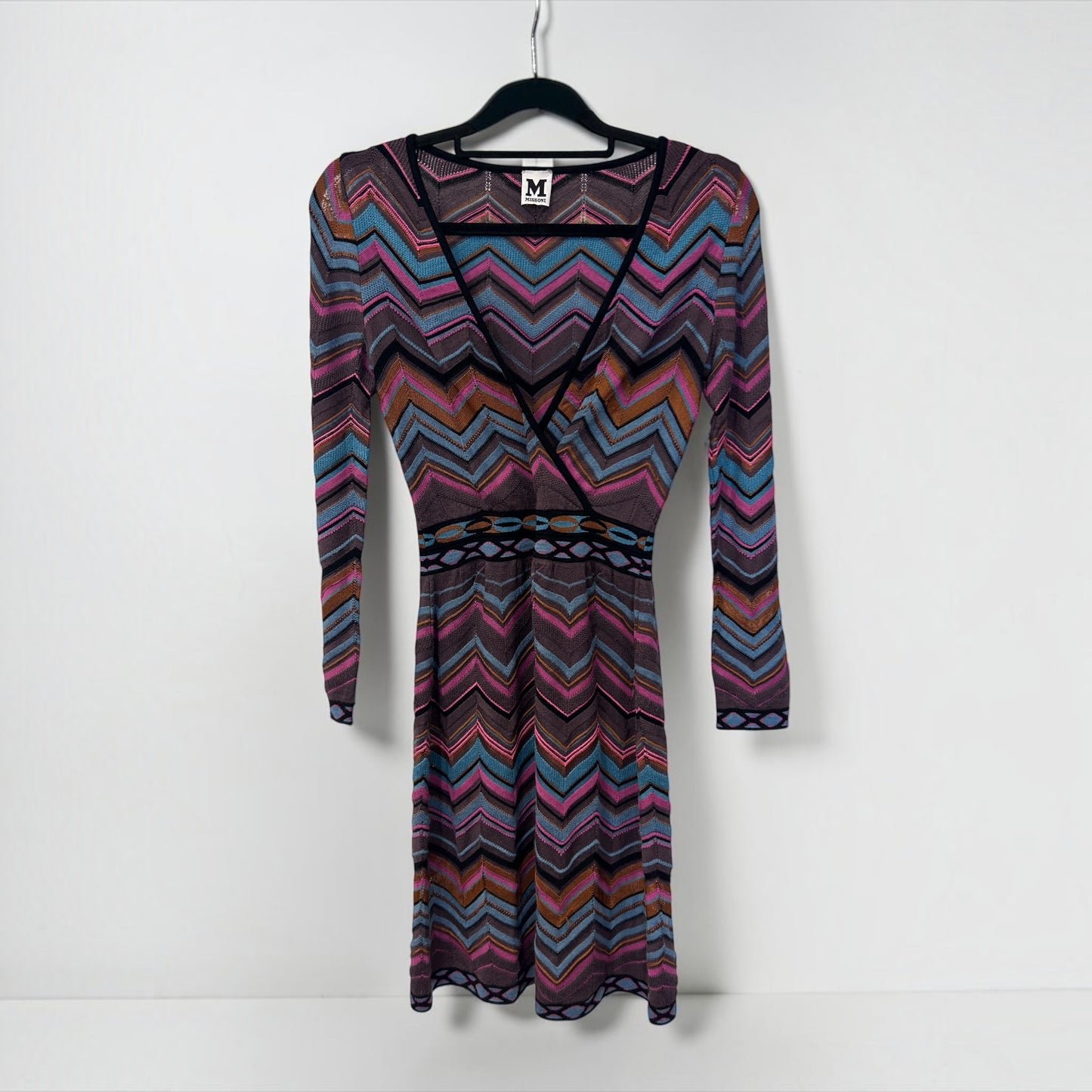 Vintage Missoni Chevron Knit Wrap Dress|Early 2000s