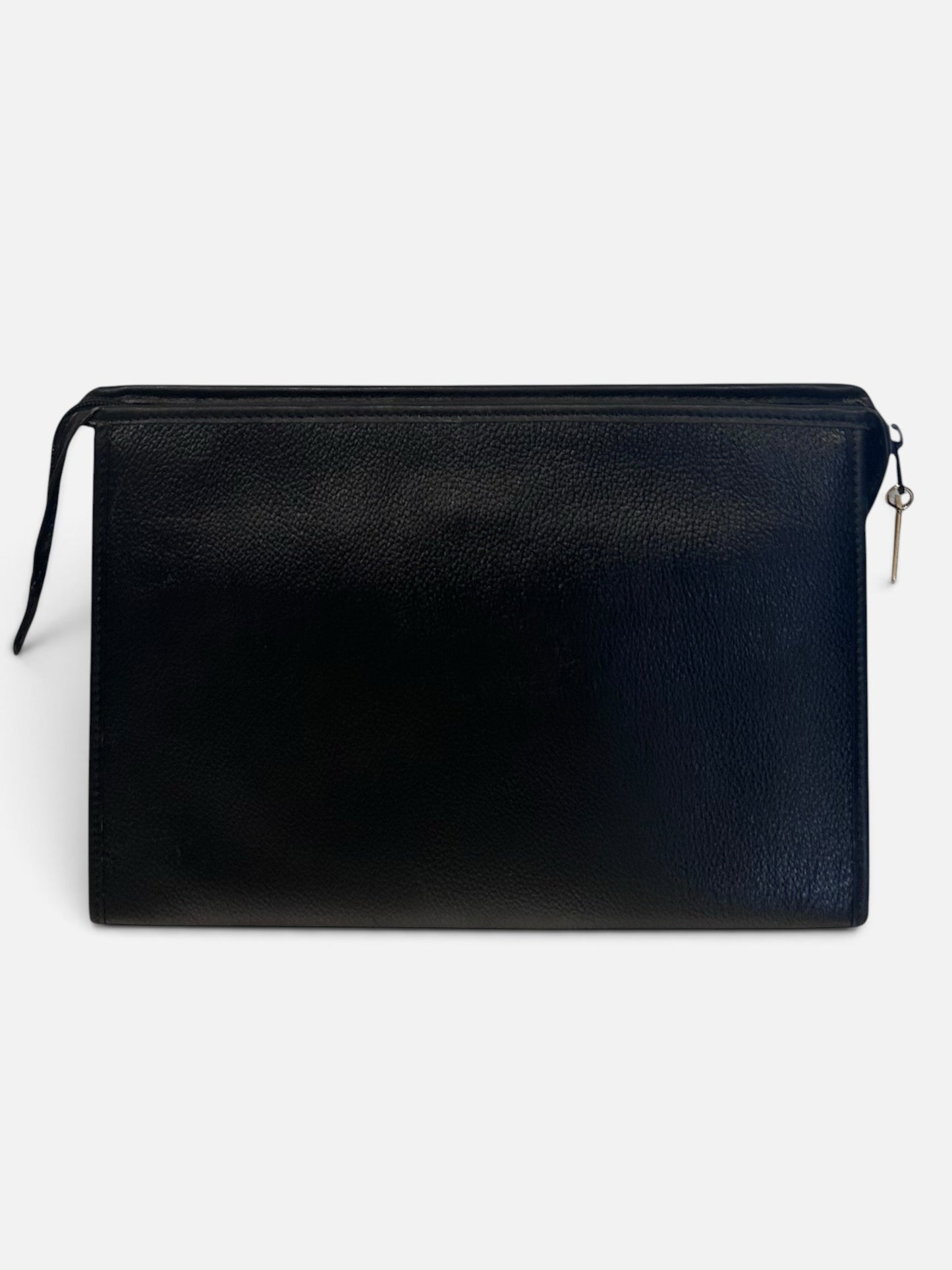 Vintage Yves Saint Laurent Black Leather Envelope Clutch Bag| 1980s