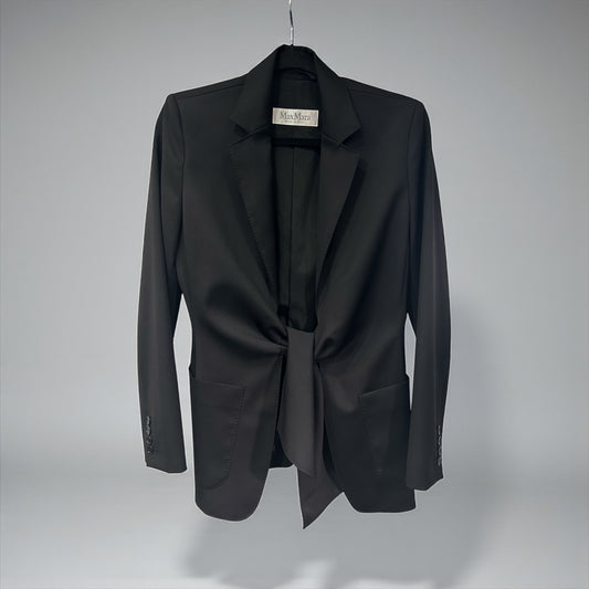 Max Mara Black Tie-Front Blazer