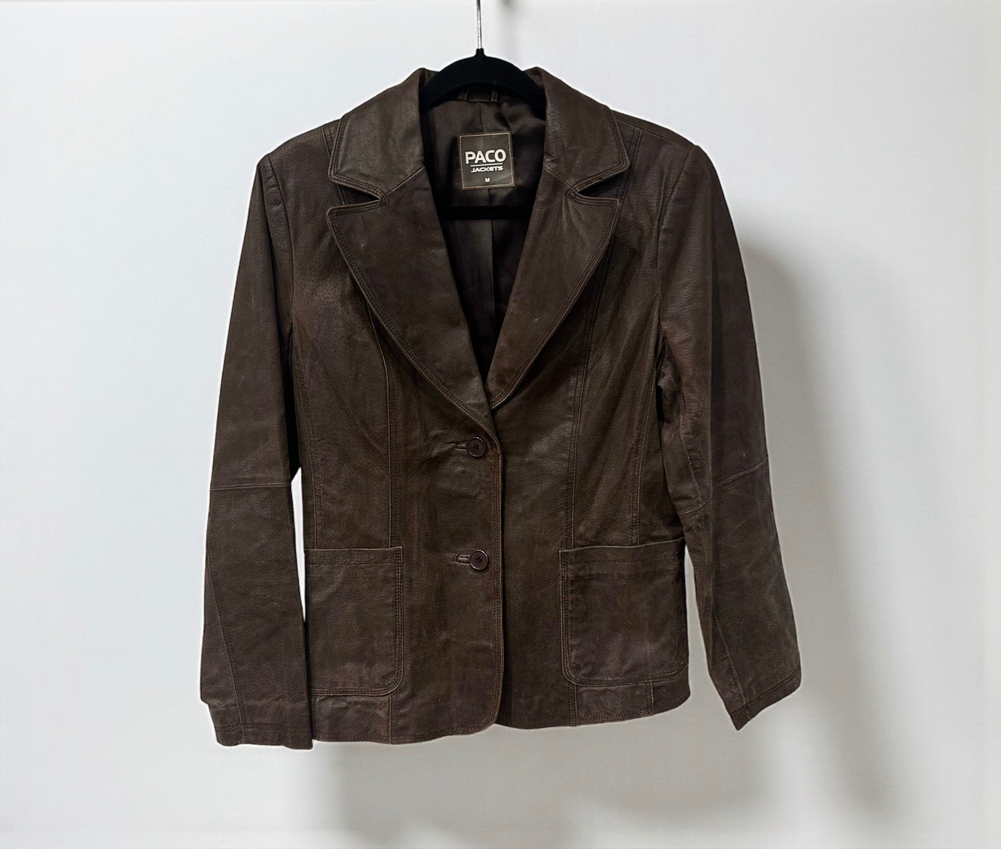 Vintage Brown Leather Blazer Jacket