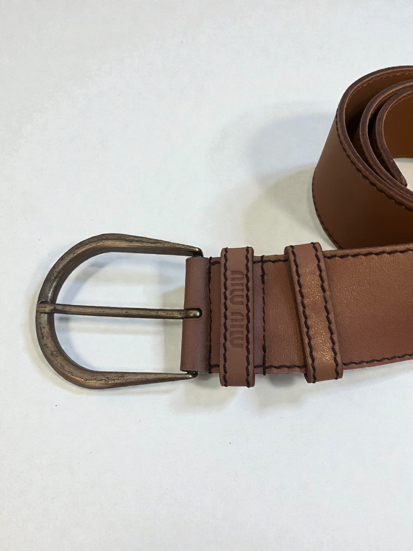 Miu Miu Vintage Brown Leather Belt | Early 2000s