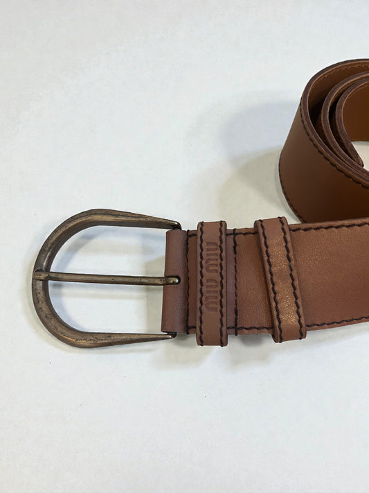 Miu Miu Vintage Brown Leather Belt | Early 2000s