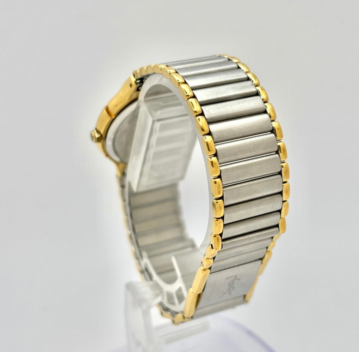 Vintage Yves Saint Laurent Two-Tone Roman Dial Quartz Watch |1990s