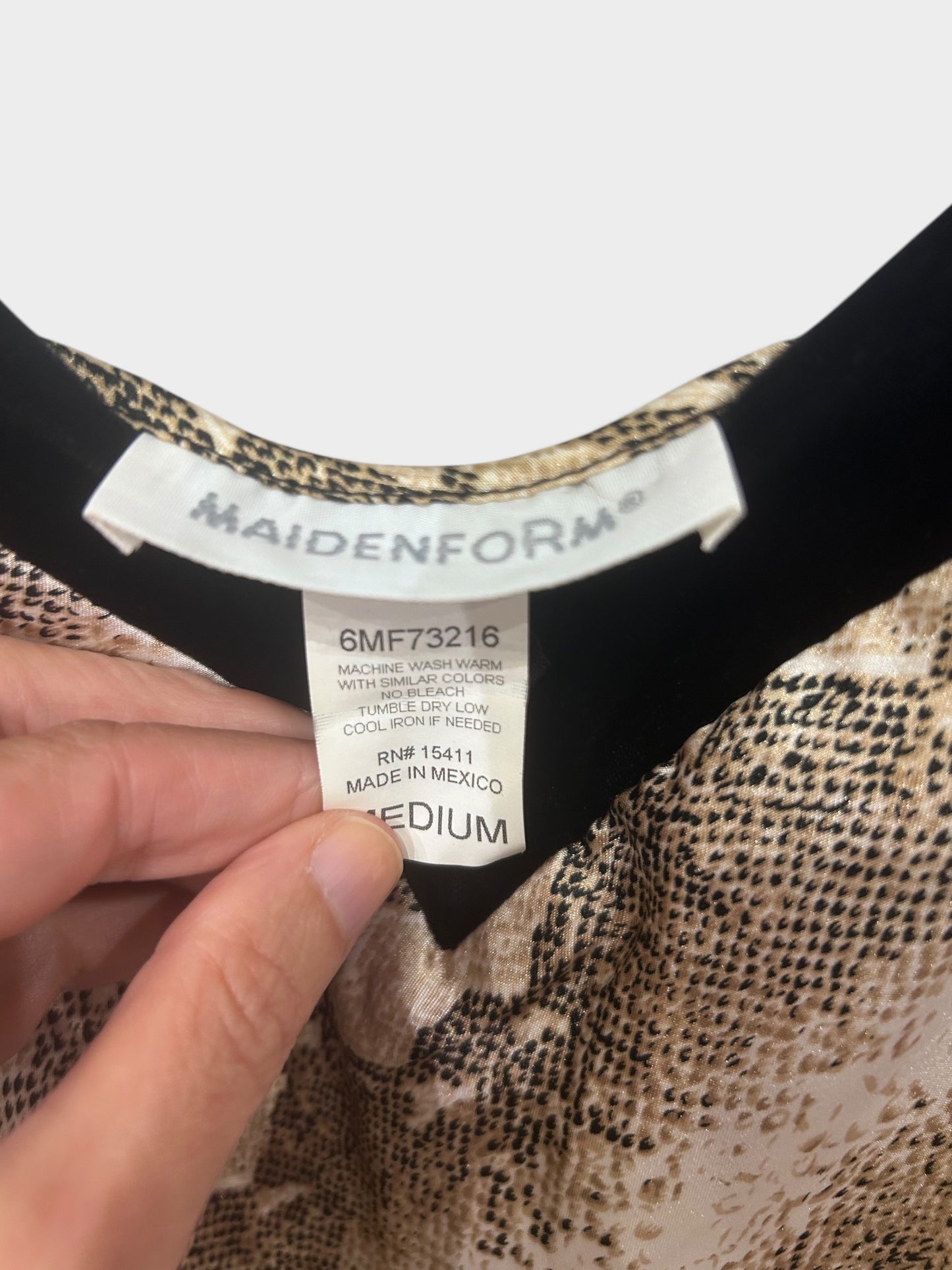 Vintage Maidenform Snake Print Satin Slip Dress | Early 2000s