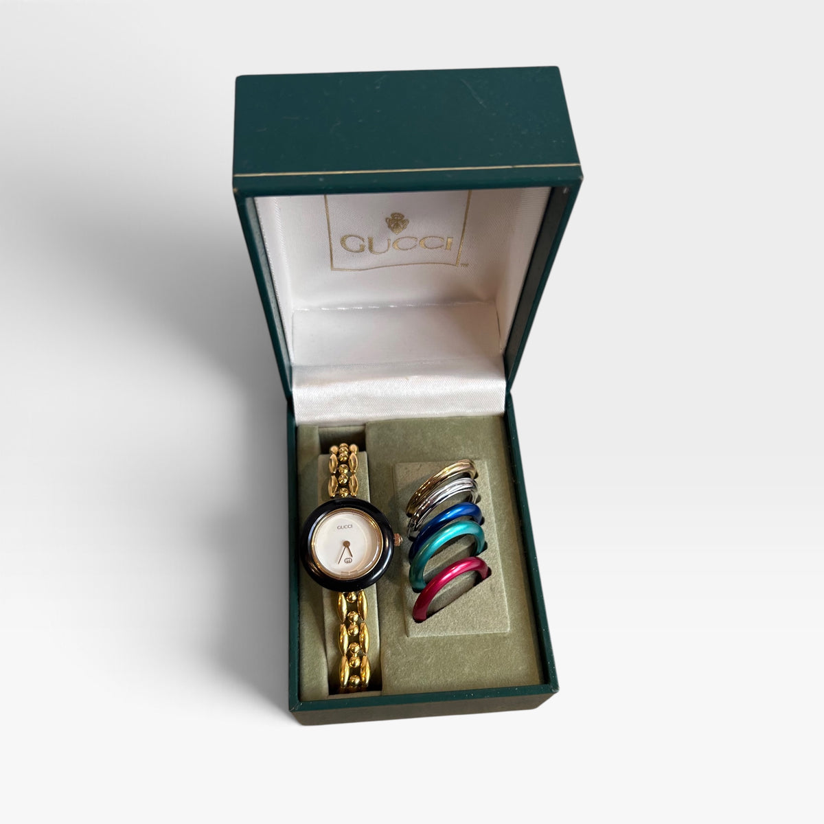 Vintage Gucci Interchangeable Bezel Gold-Plated Watch | 1990s