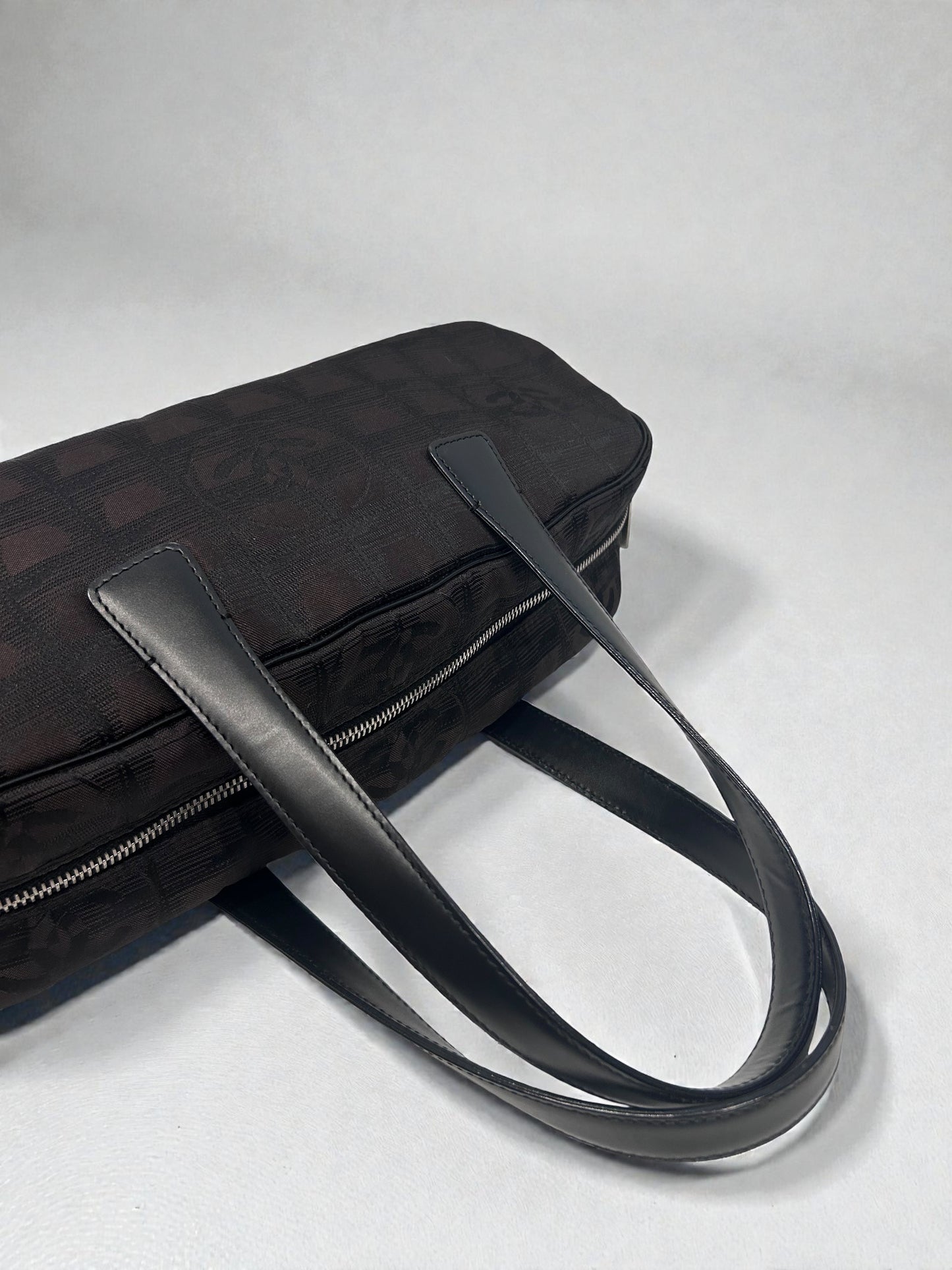 Vintage Chanel Travel Line Jacquard Bowler Bag |Early 2000s