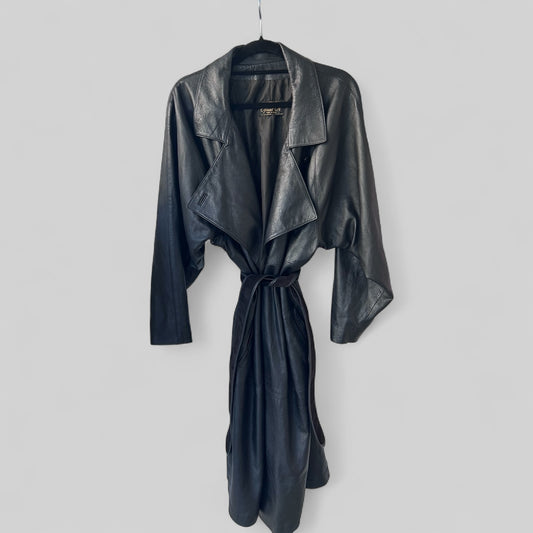 Vintage Ofnat Or Leather Trench Coat