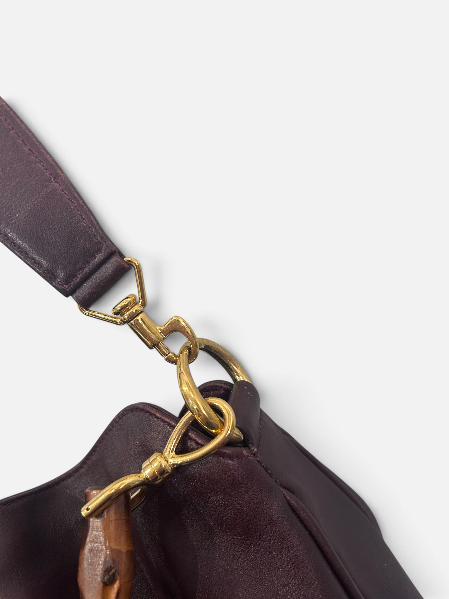 Vintage Gucci Bamboo Leather Bag |Tom Ford Era, Early 2000s