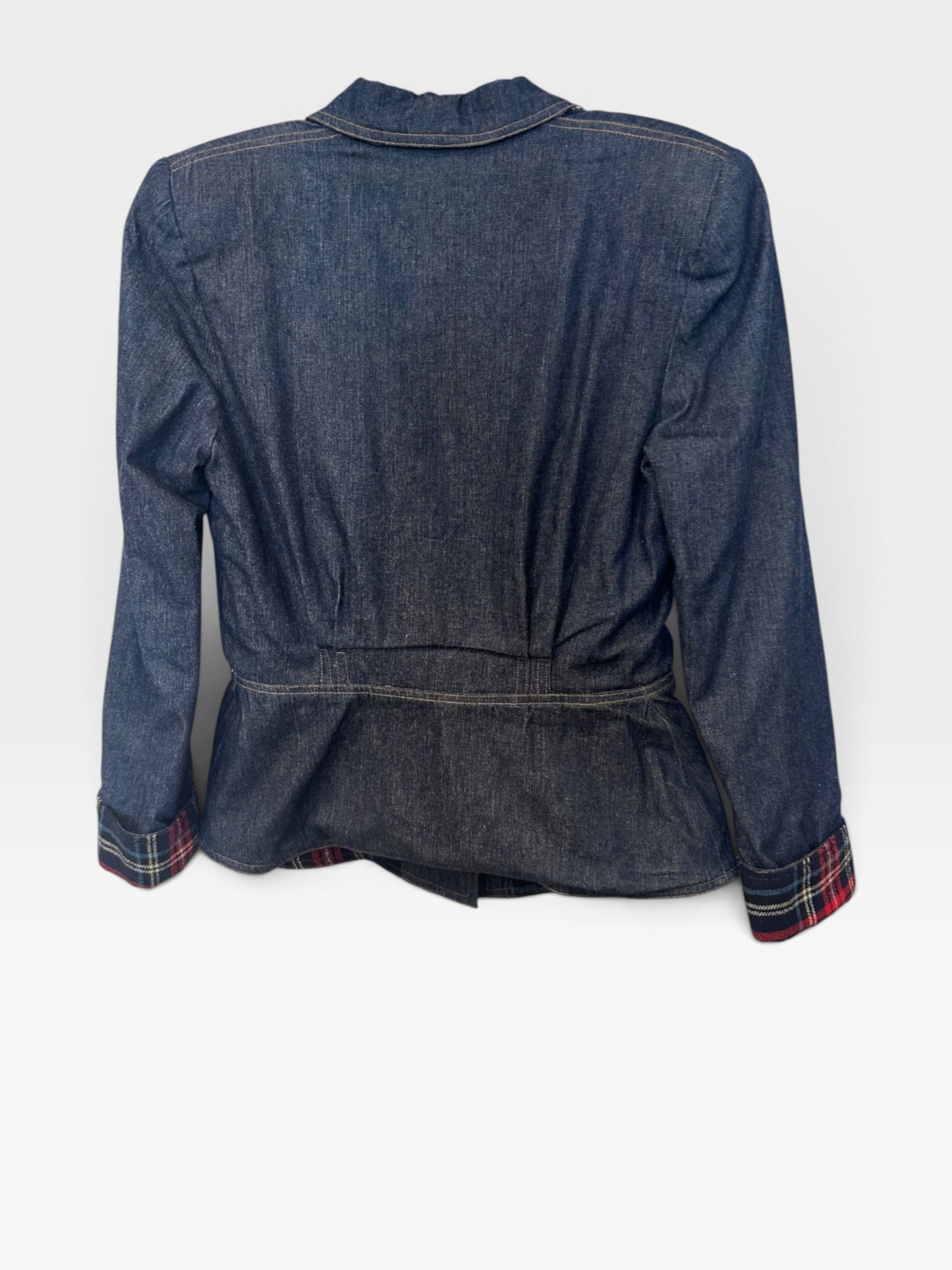 Vintage Roberta di Camerino Denim & Tartan Jacket| 1980s