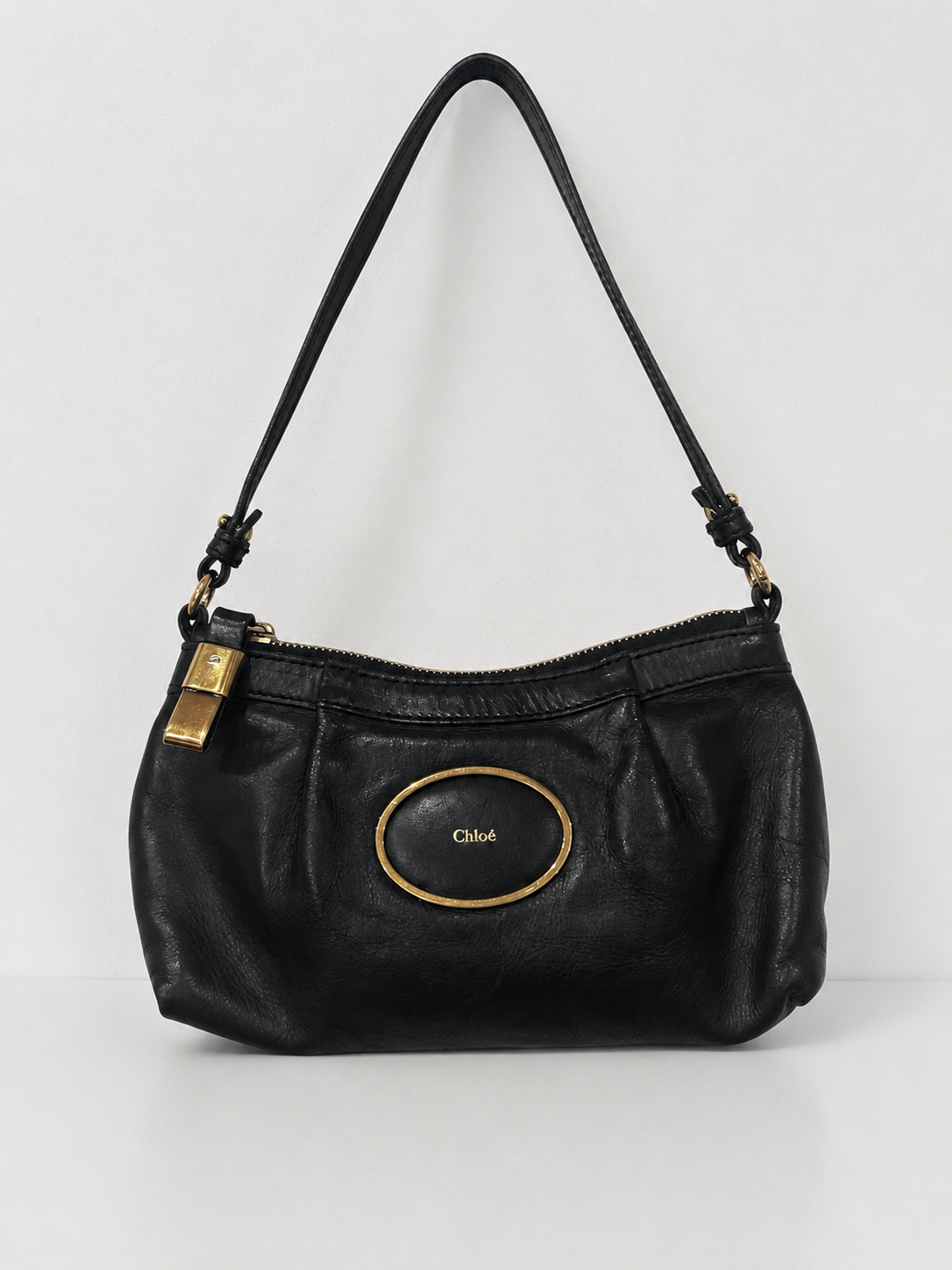 Vintage Chloé Black Leather Shoulder & Crossbody Bag|Early 2000s