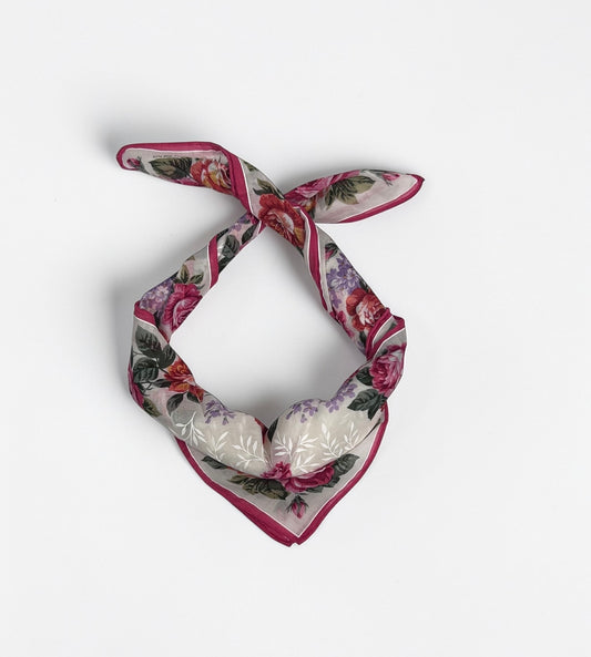 Vintage Yves Saint Laurent Floral Silk Handkerchief