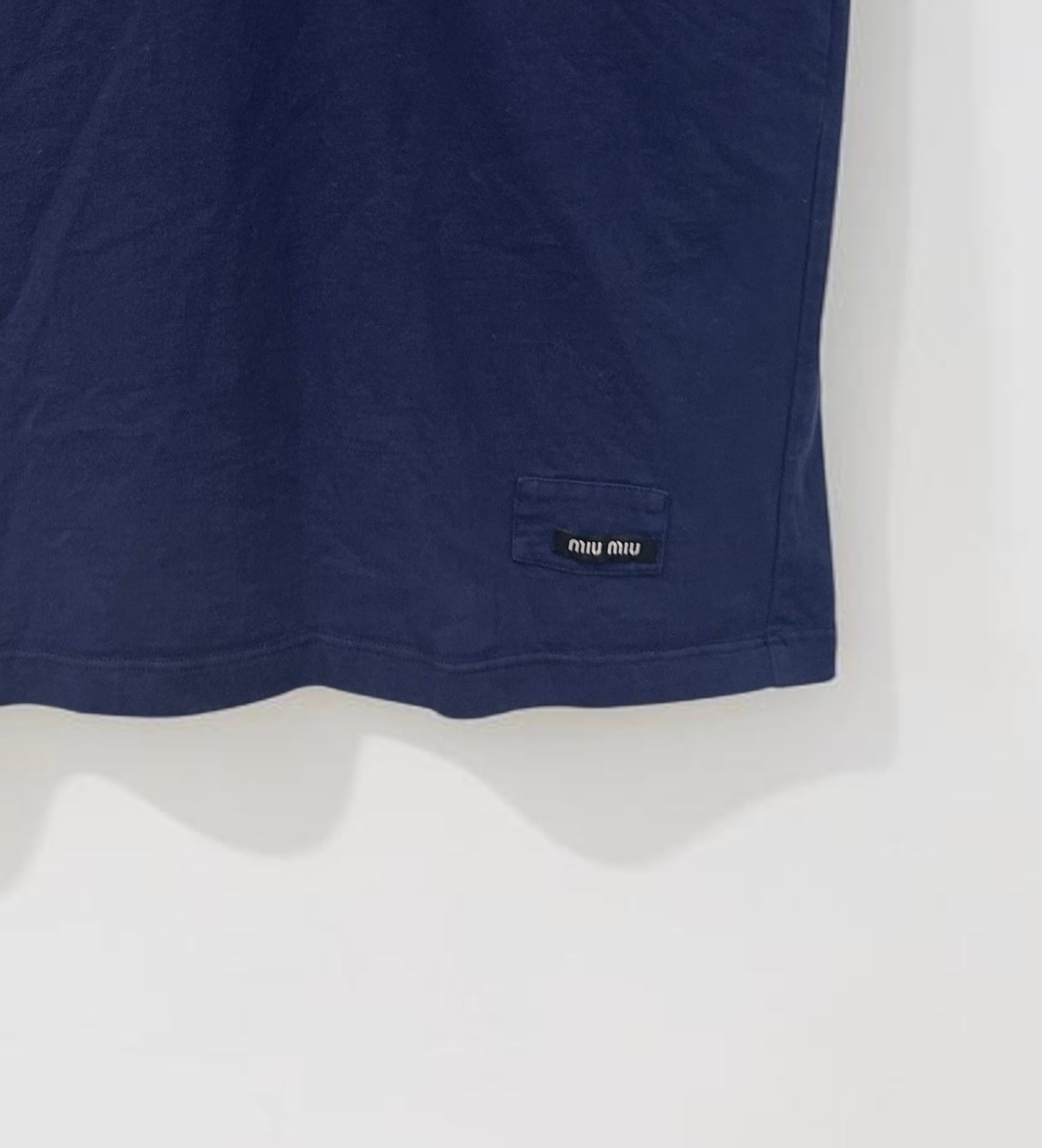 Miu Miu Ruffle Trim Cotton Tee | Early 2000s