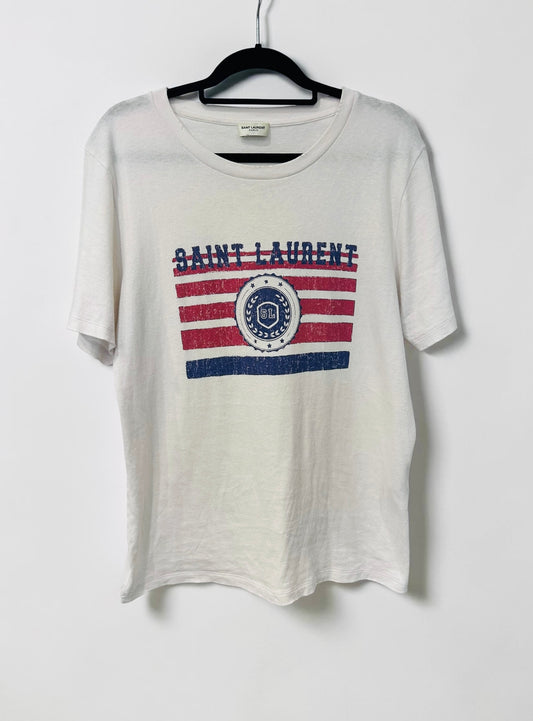 Saint Laurent “Université” Distressed T-Shirt