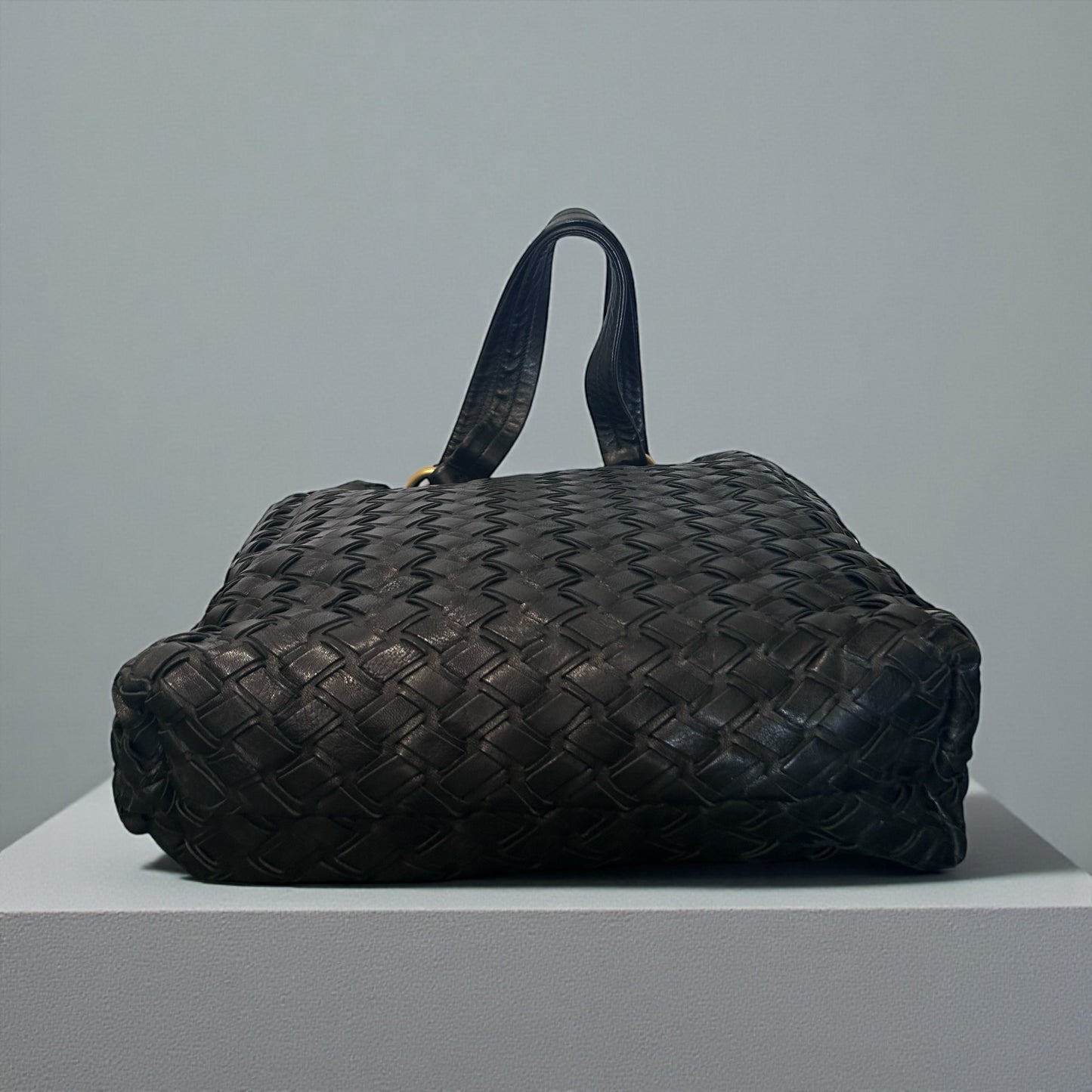 Vintage Miu Miu Woven Leather Tote Bag