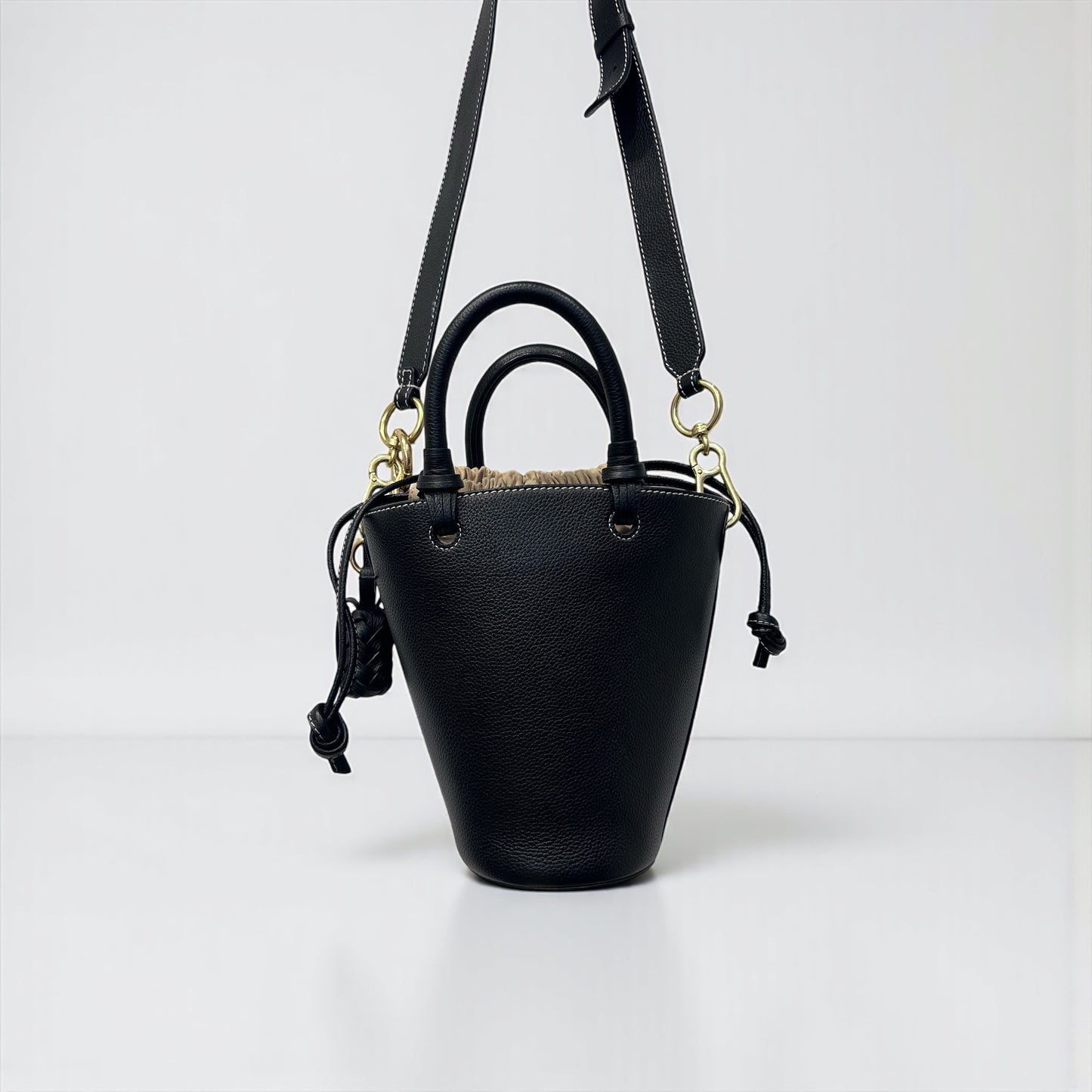 See by Chloé Cecilya Black Leather Bucket Bag