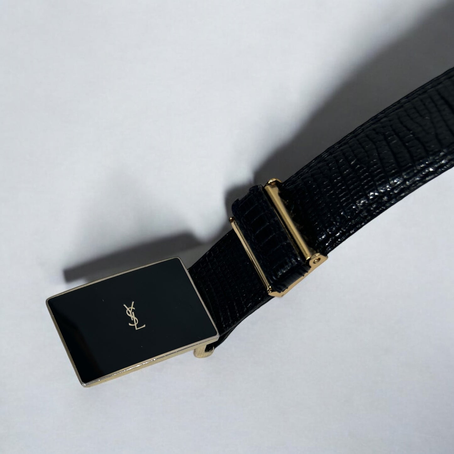 Vintage Yves Saint Laurent Black Leather Belt- Late 90׳s