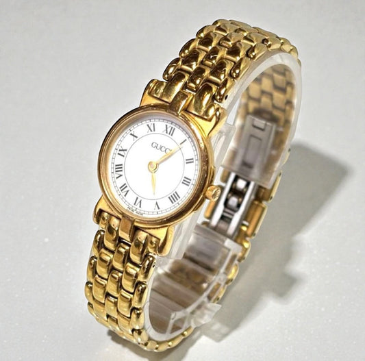 Vintage Gucci Gold Plated Roman Dial Watch – Swiss Made|90s