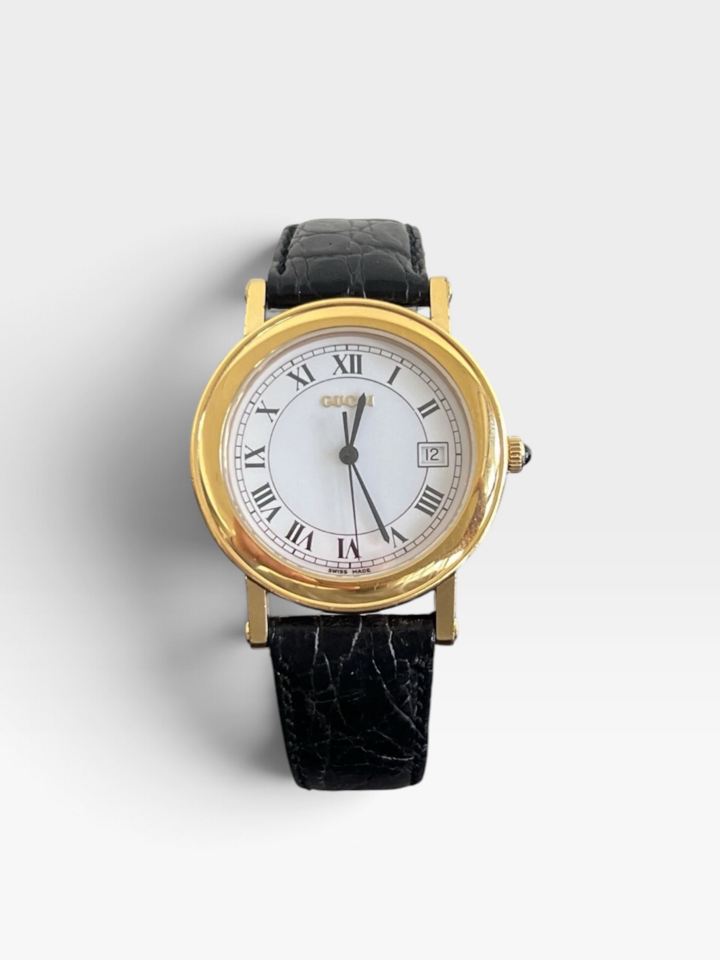 Vintage Gucci Swiss-Made Gold Roman Dial Watch|1990s