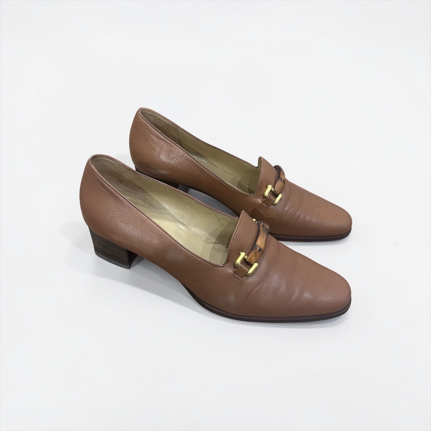Vintage Gucci Bamboo Loafer Heels | Late 90s - Early 2000s