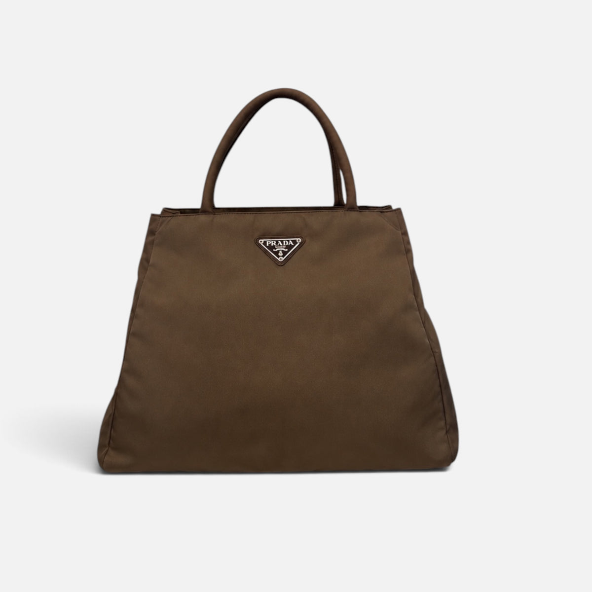 Vintage Prada Brown Nylon Tote Bag| Early 2000s